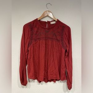 Altar’d State red long sleeve blouse